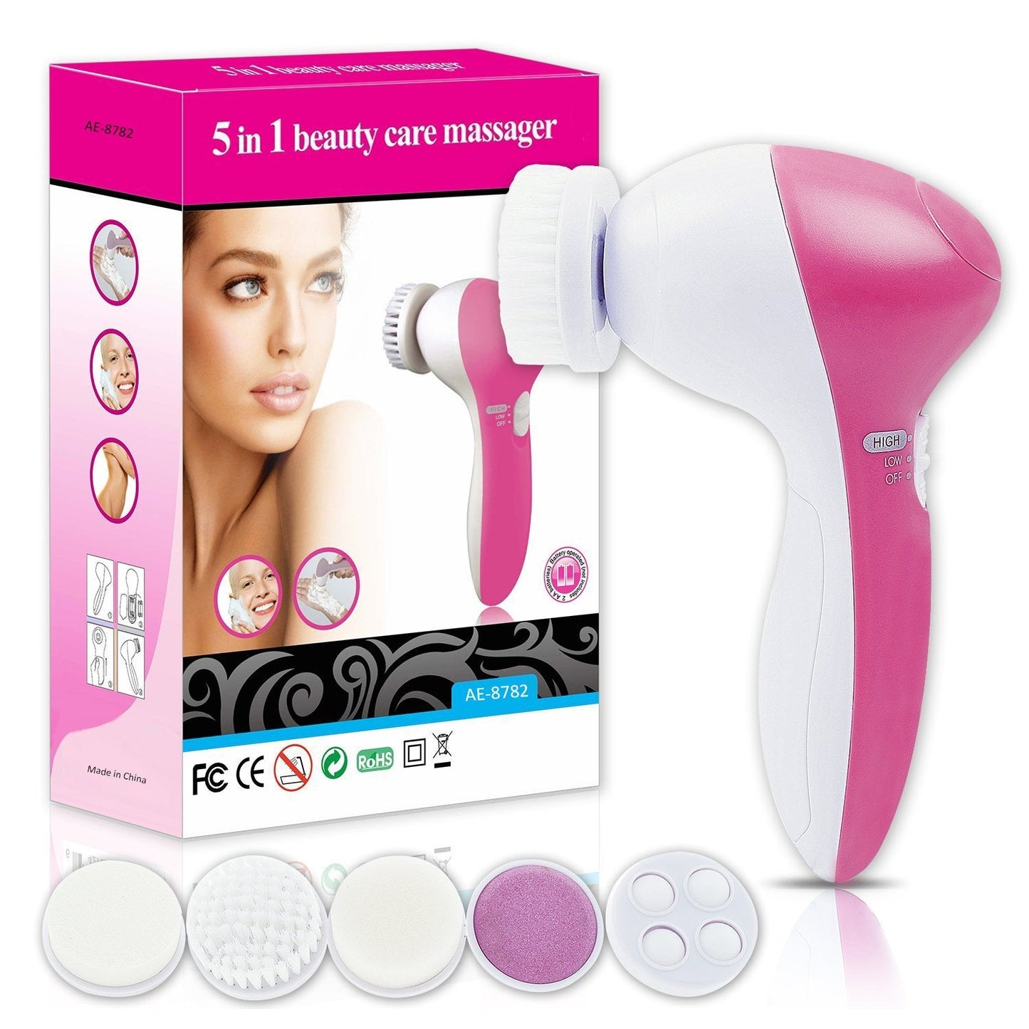 5 in 1 Facial Electric Cleanser and Massager, Electric Machine Beauty , Beauty Care Brush for Removing Blackhead , Beauty Tool Device