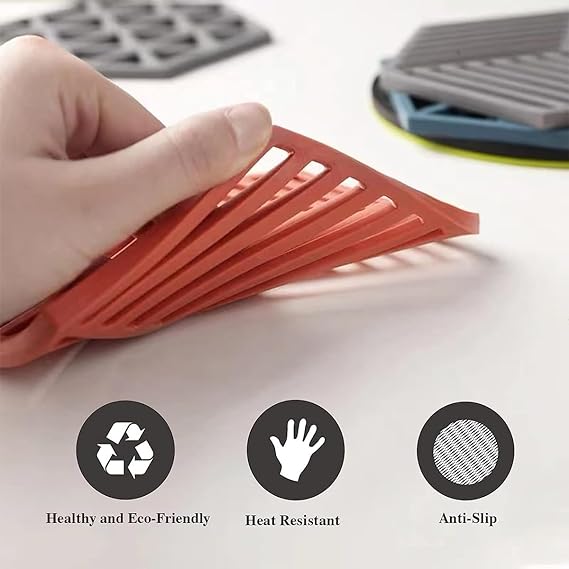 1PCS Multifunction Heat Resistant Silicone Mat Drink Cup Coasters Nonslip Pads Pot Holder Table Placemat Kitchen Accessories (random