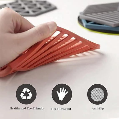 1PCS Multifunction Heat Resistant Silicone Mat Drink Cup Coasters Nonslip Pads Pot Holder Table Placemat Kitchen Accessories (random