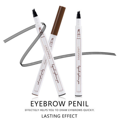 4 Tip Waterproof Eyebrow Pencil | Tattoo Tint Liquid Fine Sketch Pen | Natural Makeup Effect