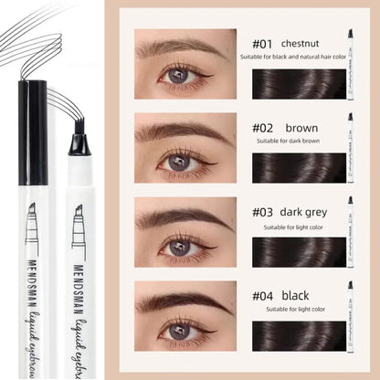 4 Tip Waterproof Eyebrow Pencil | Tattoo Tint Liquid Fine Sketch Pen | Natural Makeup Effect