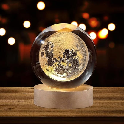 USB LED Galaxy Crystal Ball Lamp | 3D Planet Moon Night Light