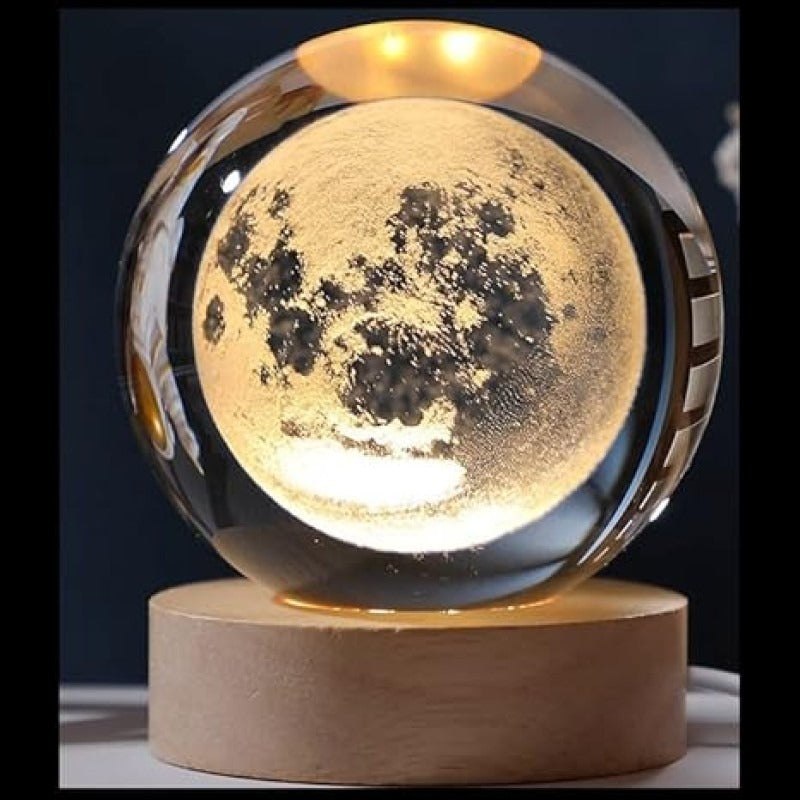 USB LED Galaxy Crystal Ball Lamp | 3D Planet Moon Night Light