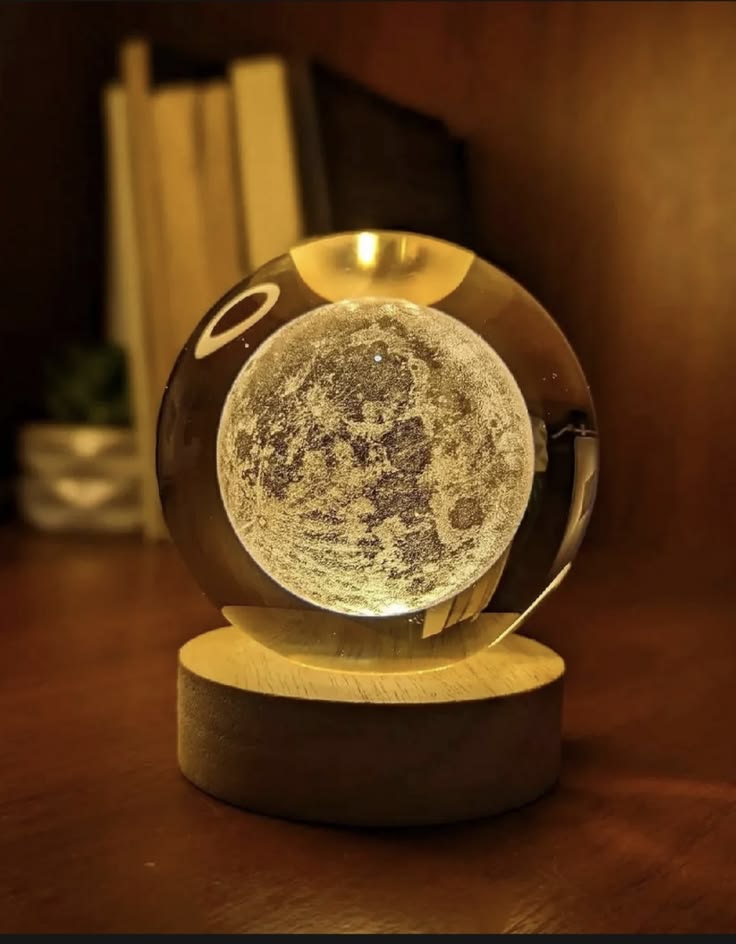 USB LED Galaxy Crystal Ball Lamp | 3D Planet Moon Night Light