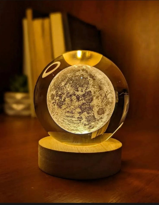 USB LED Galaxy Crystal Ball Lamp | 3D Planet Moon Night Light