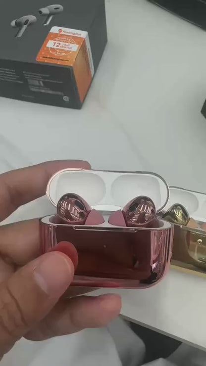 Premium AirPod Pro 2 Glossy Edition - Stylish Shining Wireless Earbuds with High-Fidelity Sound - Without Box - Random Color