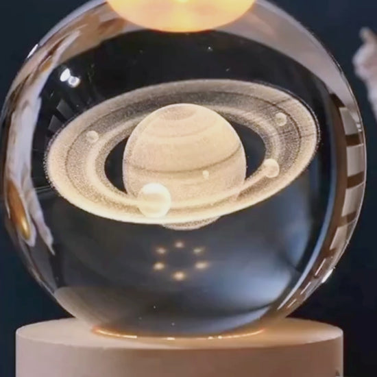 LED galaxy night light crystal ball lamp home decor video