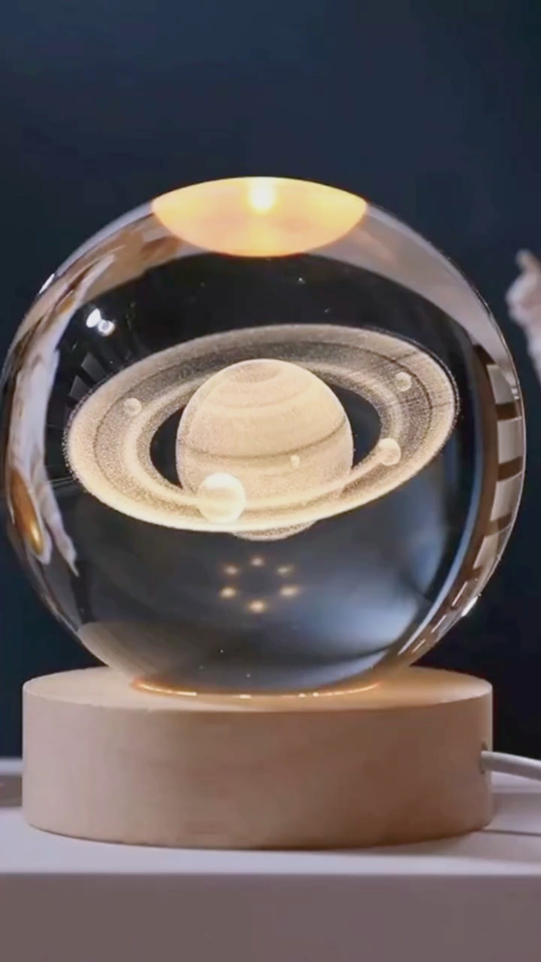 LED galaxy night light crystal ball lamp home decor video